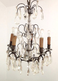 french antique brass and crystal chandelier